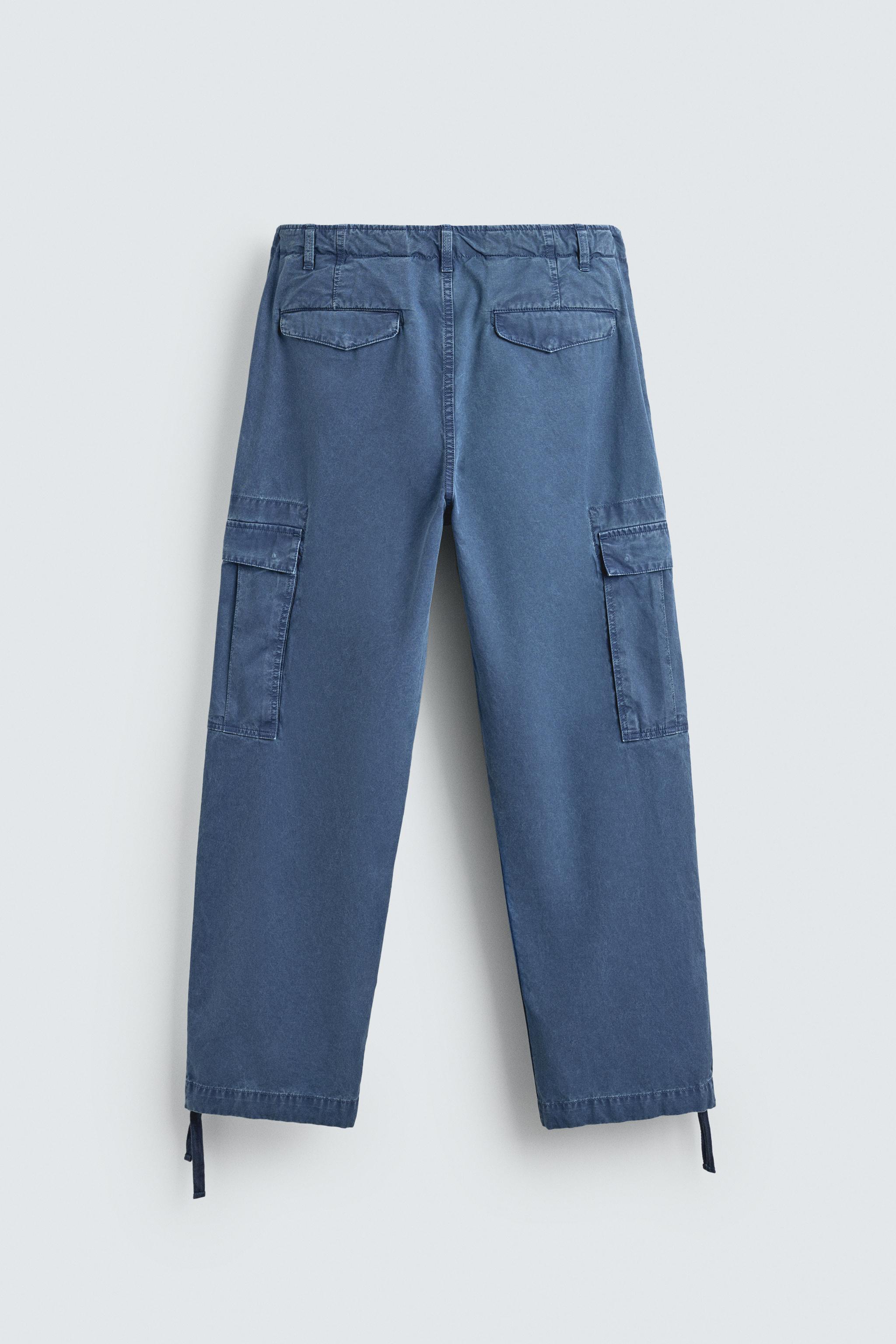 WASHED RELAXED FIT CARGO PANTS